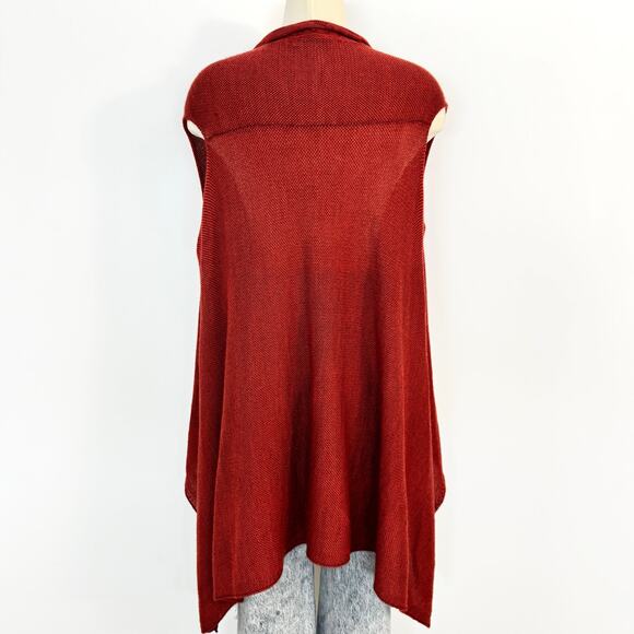 Simply Natural Baby Alpaca Knit Poncho Sweater Vest Burnt Red OS - Picture 6 of 12